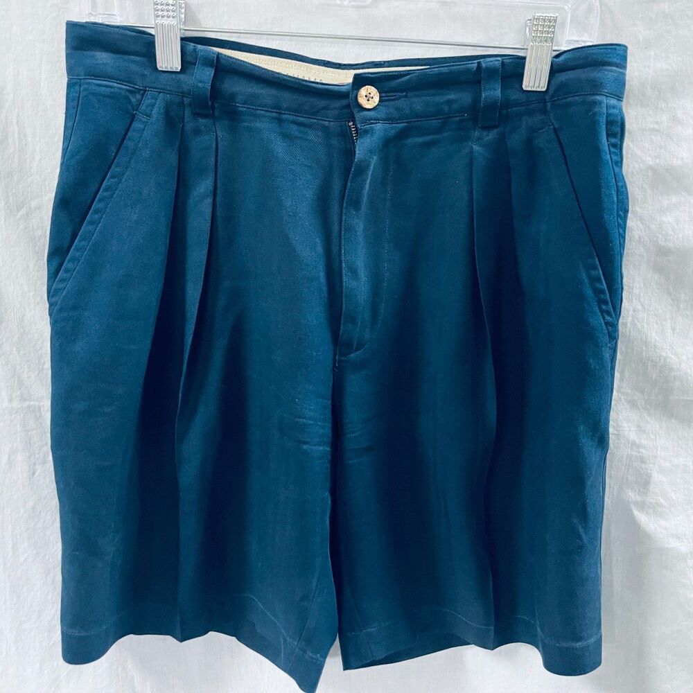 Tommy Bahama Mens Short Navy Blue Silk Size 30